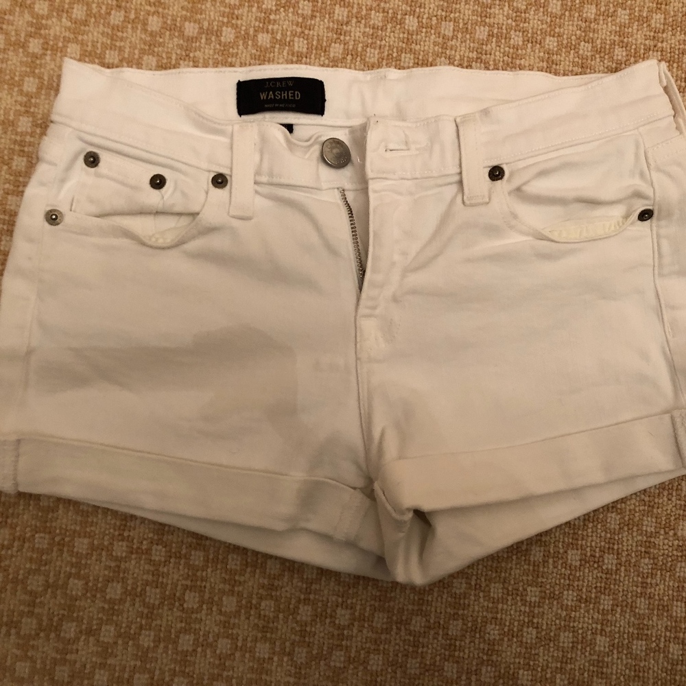 Jcrew white jean shorts size 26